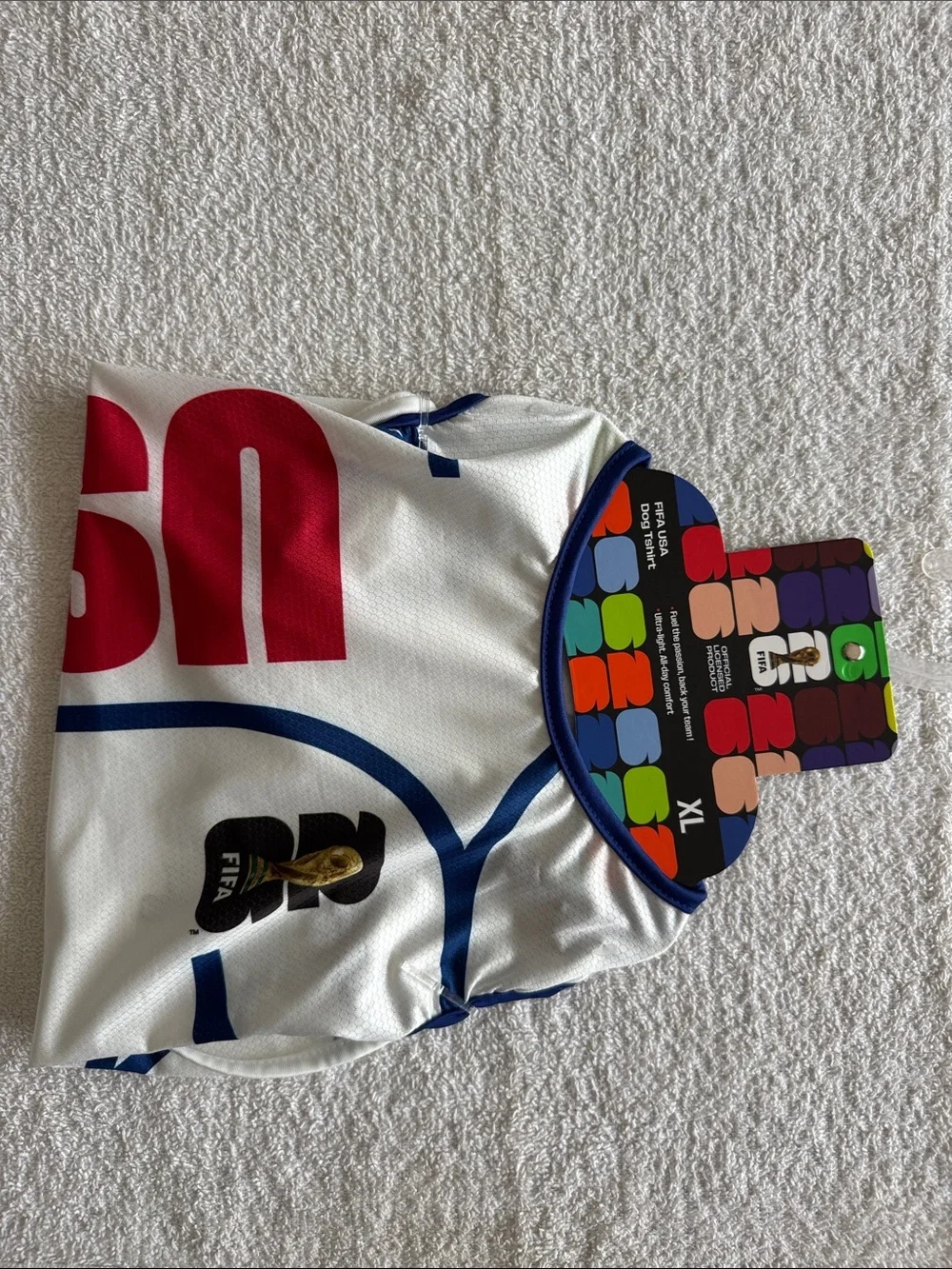 FIFA World Cup 26 “USA” White & Blue Dog Tee Shirt Top